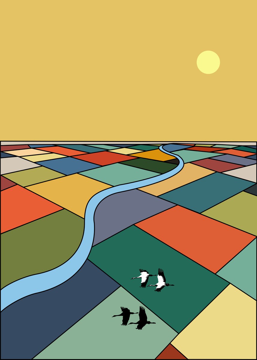 Patchwork river | 27,6x19,7 (70x50 cm) by Kosta Morr
