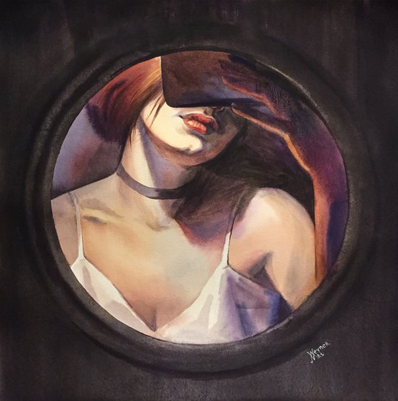 Girl in front of the mirror