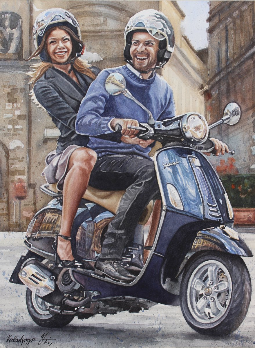 Funny motor scooter by Volodymyr Melnychuk