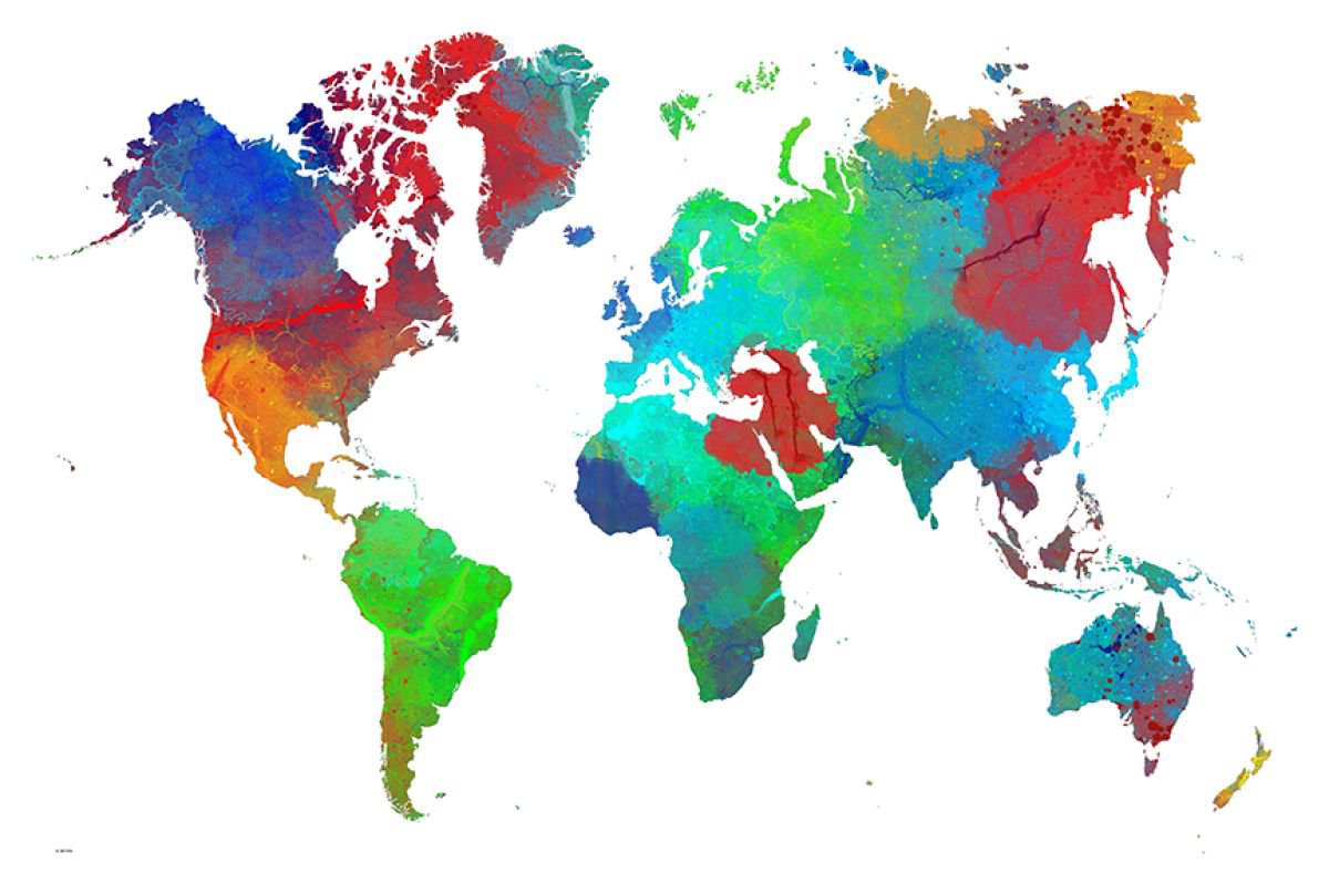 World Map 16 by Marlene Watson