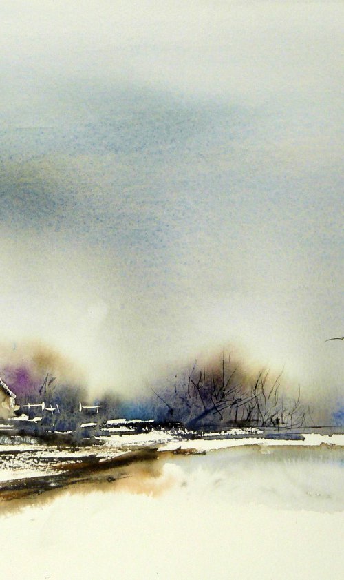 The walk home. Original Watercolour Painting. by Graham Kemp