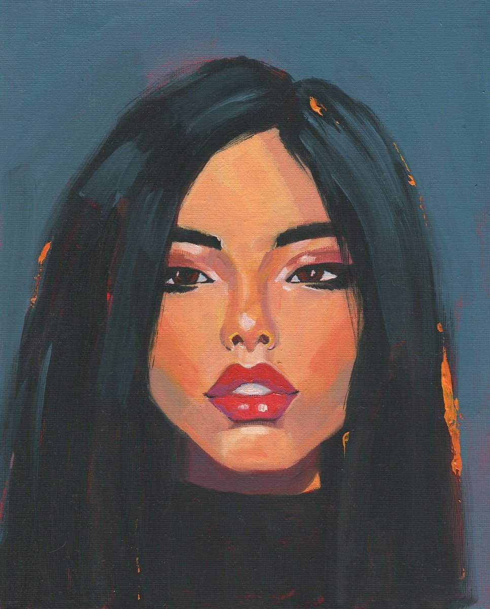 Impressionistic Portrait Oil Painting By Oleksii Iakurin, 8 X 10", A Thousand Stories 2, Original Artwork