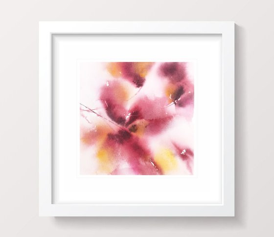 Pink flowers painting set