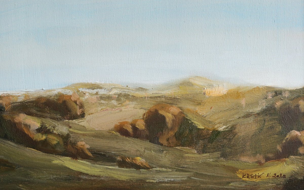 Impressionistic Landscape Oil Painting By Neda Krstic, 19 X 15", After The Rain, Original Artwork