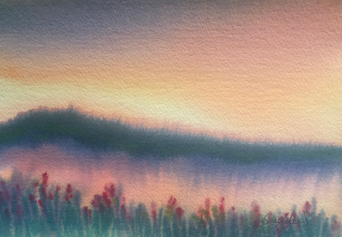 North dorset ridge and valley by Samantha Adams professional watercolorist