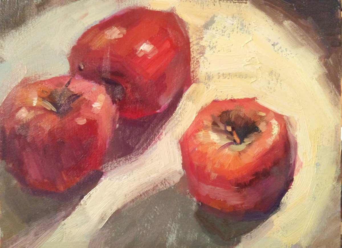 Impressionistic Still Life Oil Painting By Kristina Sellers, 12 X 9", Delicious, Original Artwork