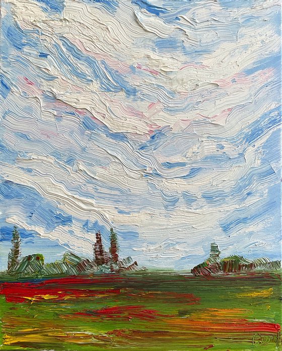 Clouds and field