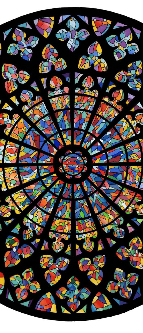 St Malo Cathedral Rose Window by Shelley Ashkowski