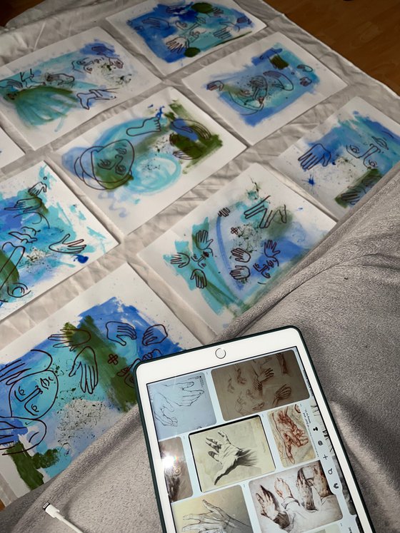 Abstract faces painting
