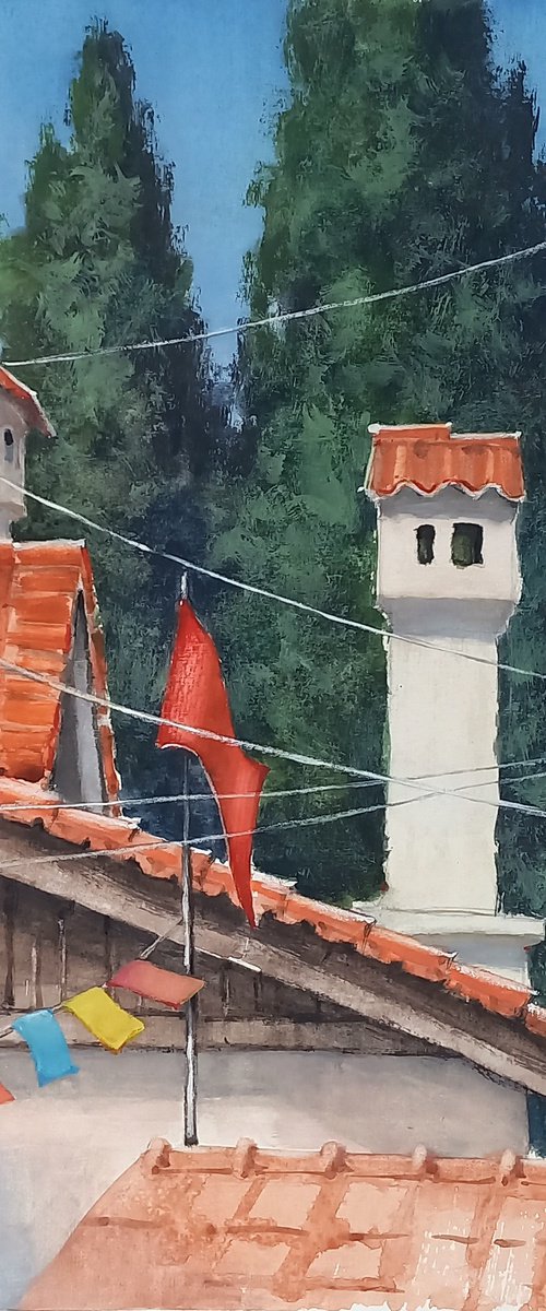 Sunlit Chimneys of Kaleichi by Elena Karakoyun