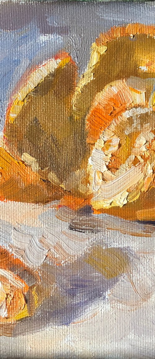 Mandarine oranges on white by Nataliia Nosyk
