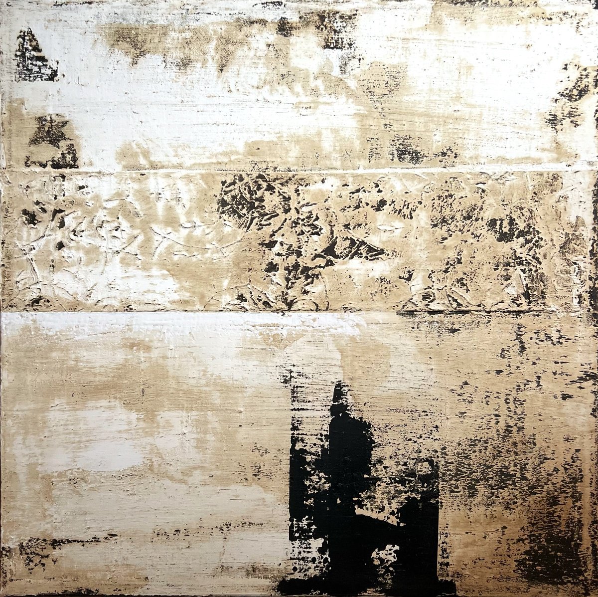 Abstract Painting By Sergio Aranda, 20 X 20", Functional Fragment, Original Artwork