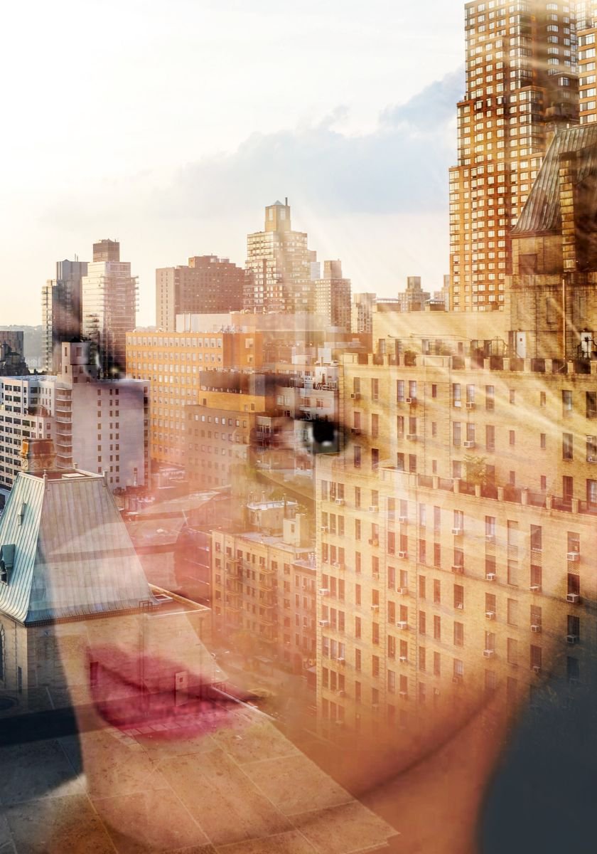 Surrealistic Portrait Photograph By Srdjan Jevtic, 28 X 39", Big City, Original Artwork