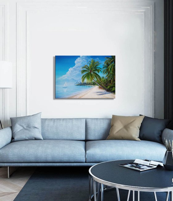 "On the way to a dream", tropical seascape painting