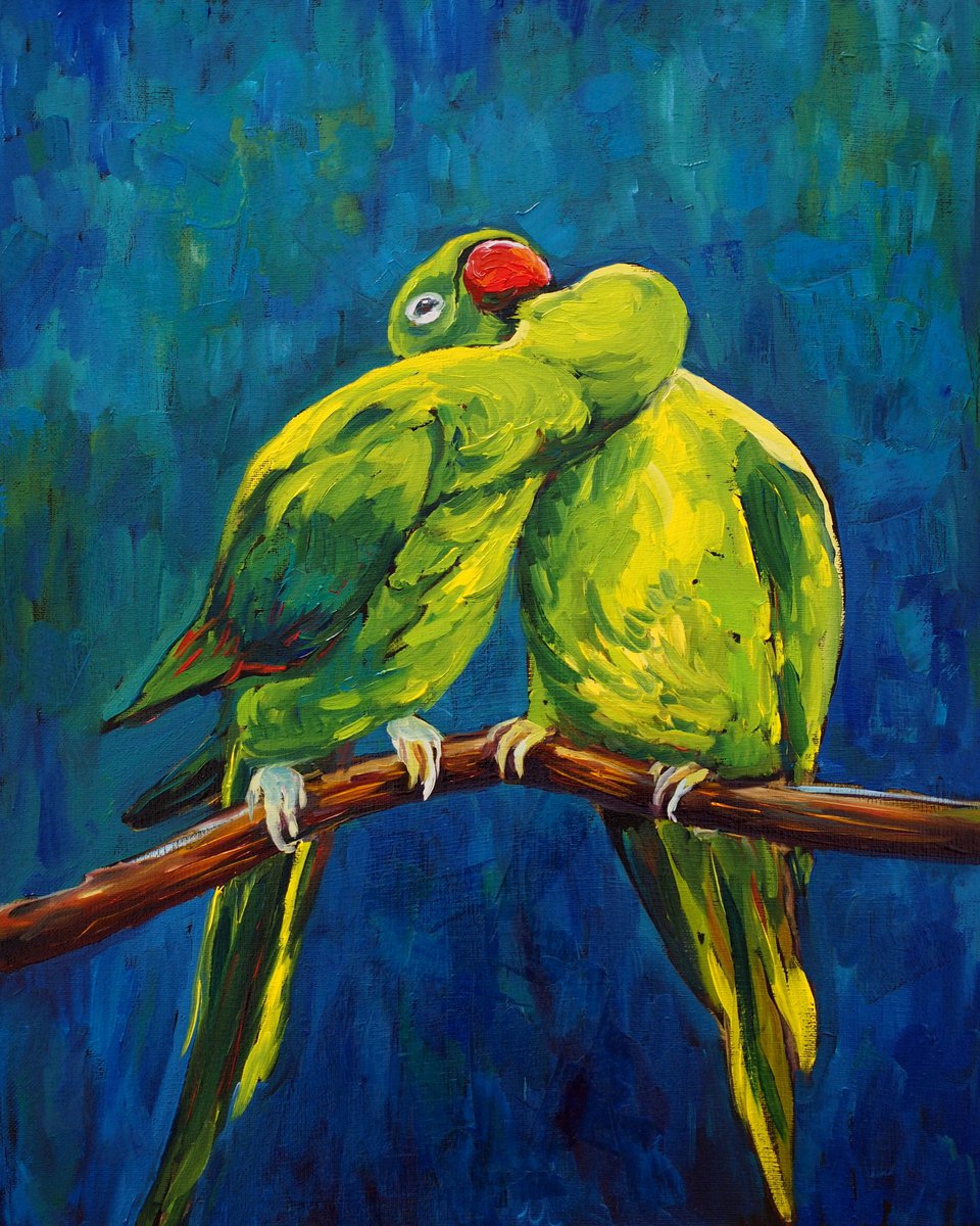 Kiss - The painting is at an art exhibition and will be available for purchase after Janua... by Alfia Koral