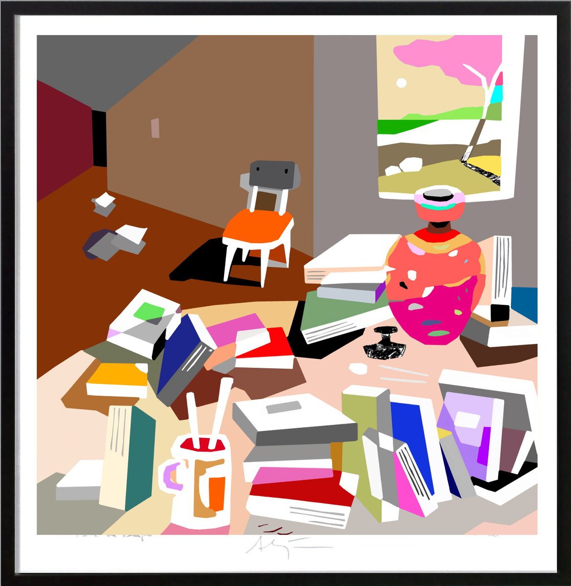 Cityscapes Giclee Print By Alejos, 17 X 17, Sun And Earth, Original Artwork