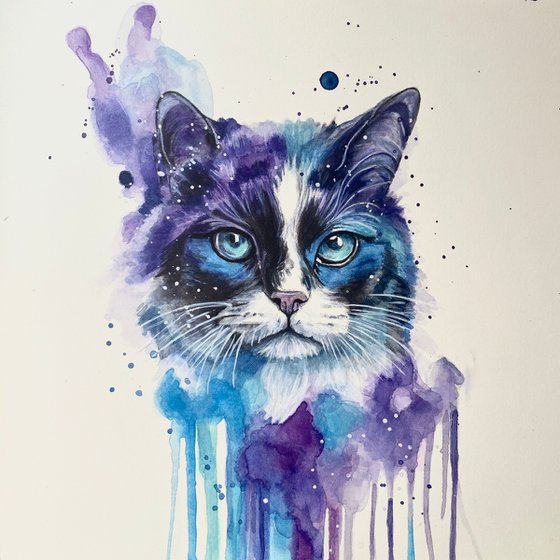 Colourful Cat Painting