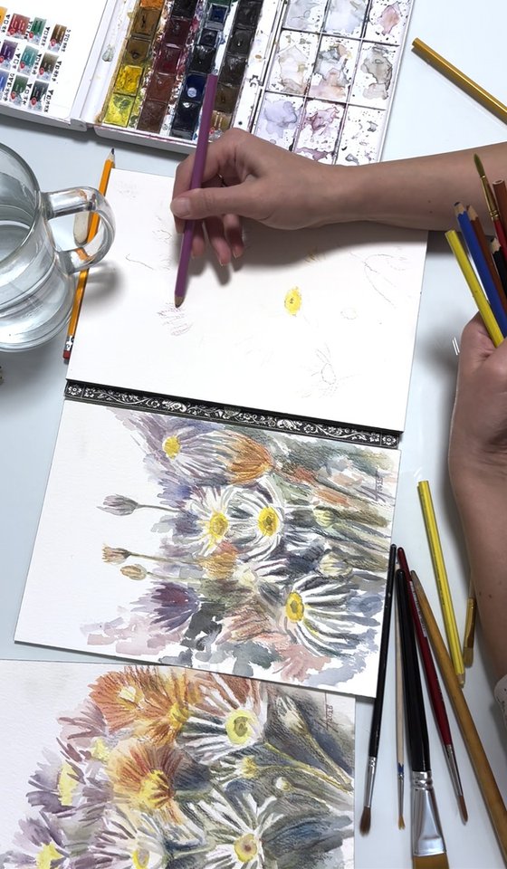 Summer embraces (Triptych)