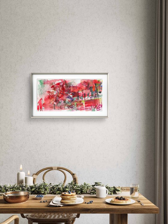 Abstract Landscape Red Poppies