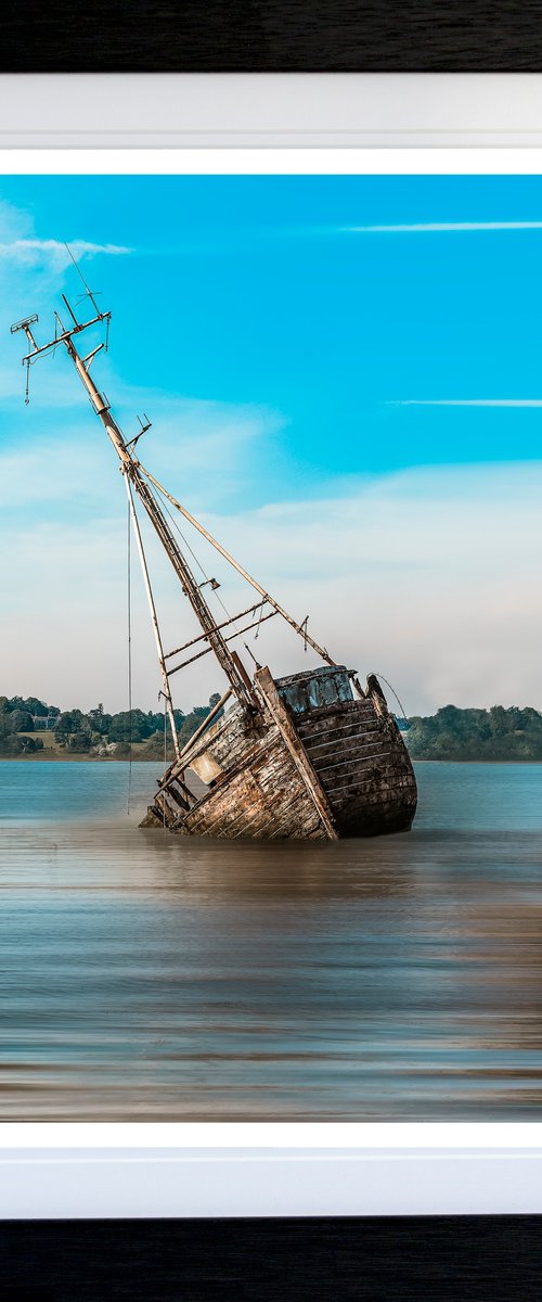 Pin Mill Wreck (Colour) Framed by Michael McHugh