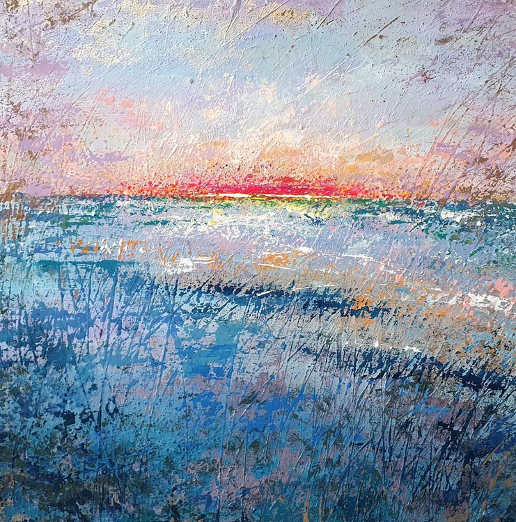 Seascape Sunrise Soft Pastel Art Sea Soft Painti Artfinder