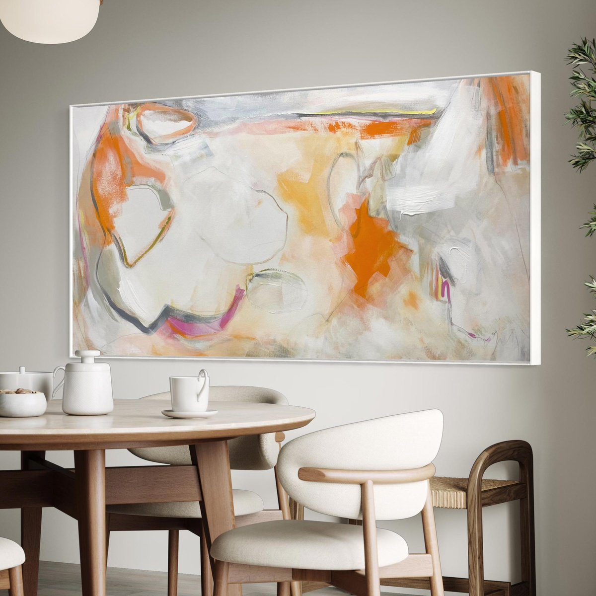 Abstract Acrylic Painting By Cheryl Harrison, 63 X 31, Racing Balloons, Original Artwork