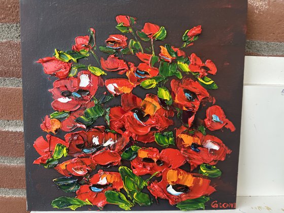 Mini Red poppies
