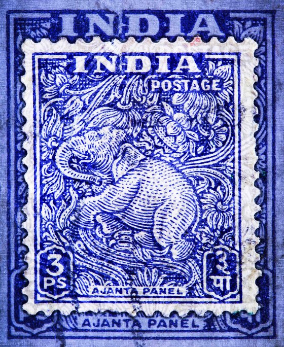 India Elephant 1949-Stamp Collection Art