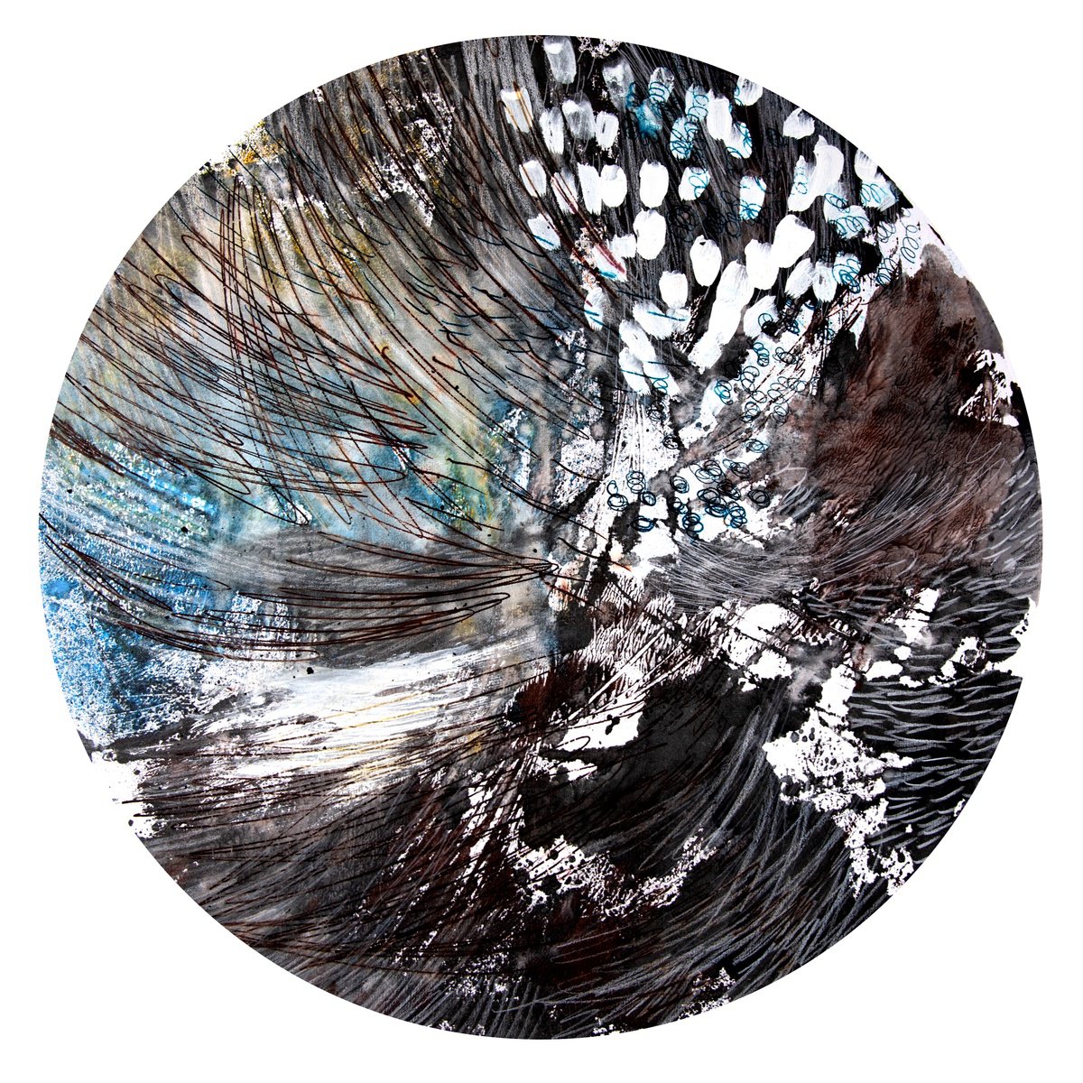 Expressive Abstract Painting By Elizabeth Anne Fox, 20 X 20, Carbon Pond 3, Original Artwork