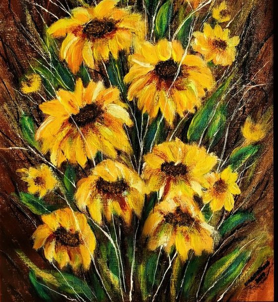 Still life with great sunflowers1..