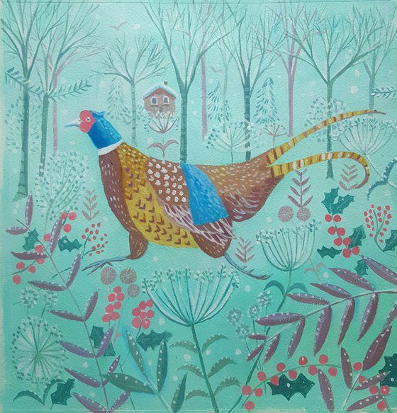 Pheasant in winter