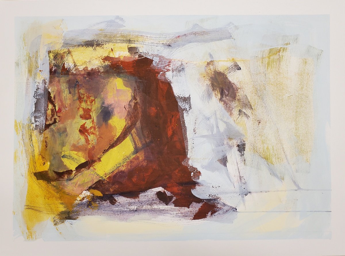 Expressive Abstract Oil Painting By Rebecca Hodel, 30 X 22", Strength, Original Artwork