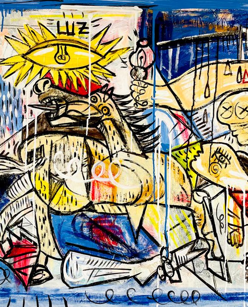 Blue Guernica by Mercedes Lagunas