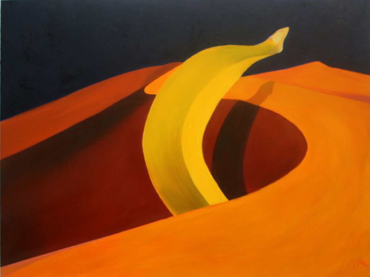 Surrealistic Landscape Oil Painting By Ken Vrana, 40 X 30", Fruit Of The Dune, Original Artwork