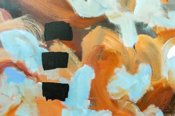 Dans le canyon - Original bold abstract landscape on canvas - Ready to hang