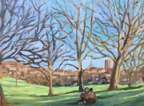 Spring in Dane park, Margate. An original oil painting