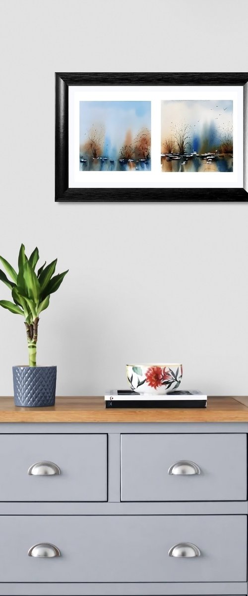 Enchanted forest, original watercolour by Natalia Butenko