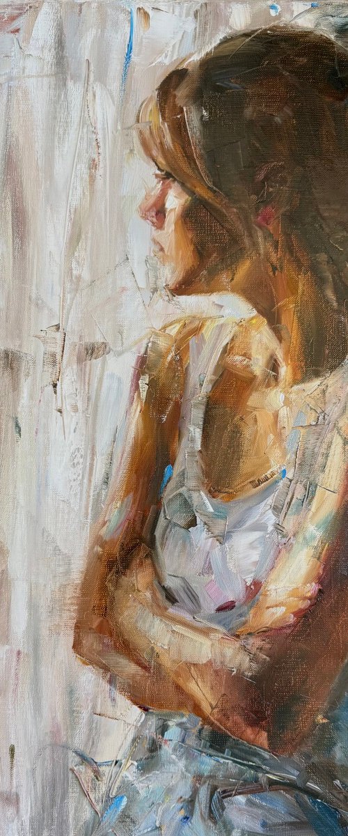 Woman at the window by Liubou Sas
