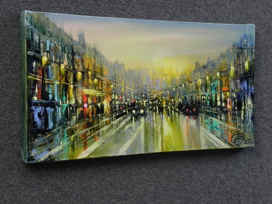 ""City light"" - Original art Framed