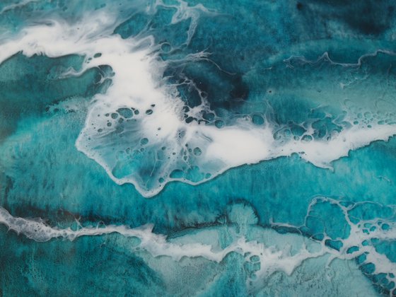 Turquoise watercolor sea