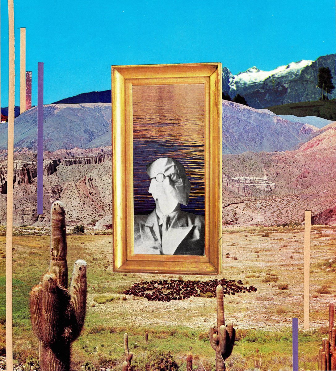 Landscape Collage By Paul Ward, 14 X 15", Spectre Spectator, Original Artwork