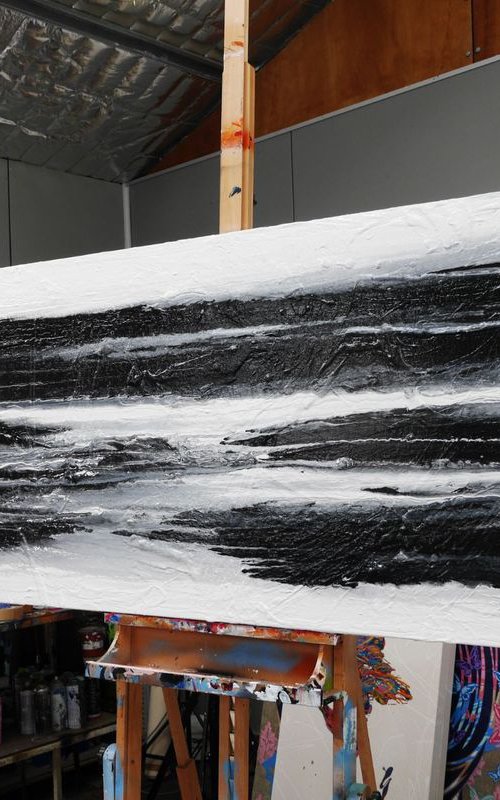 Minimal Horizon 240cm x 100cm Huge Texture Abstract Art by Franko