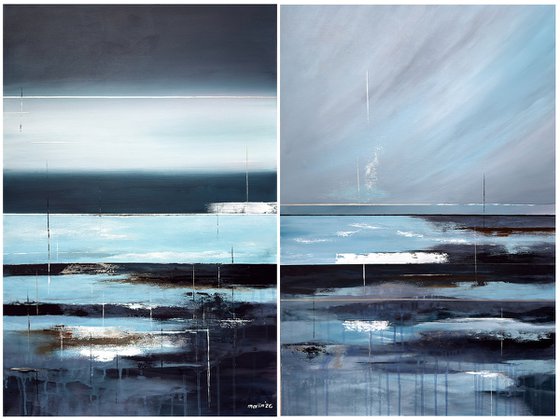 Beyond the Blue Divide diptych