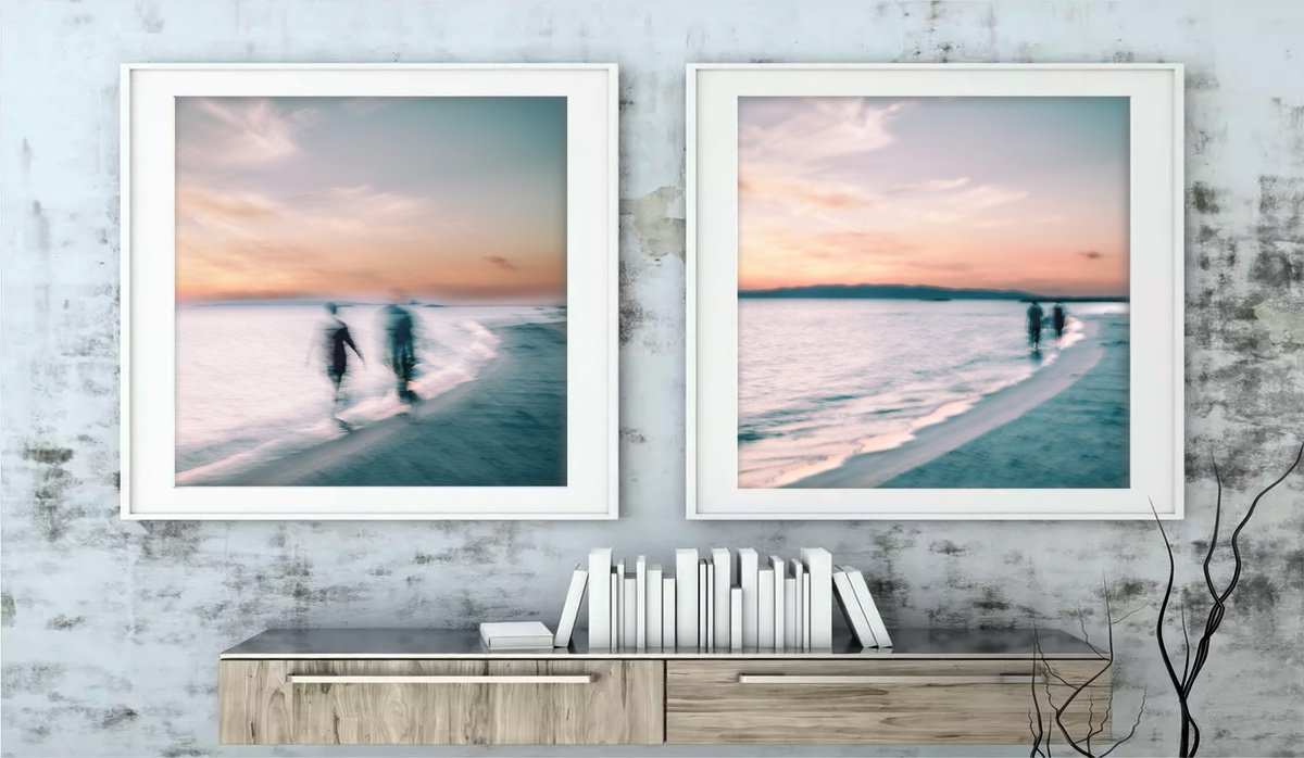 Abstract Landscape Photograph By Karim Carella, 55 X 28", Diptych A Mano A Mano, Original Artwork