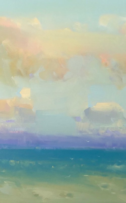 Pacific Coast, Seascape Original oil painting, Handmade artwork, One of a kind by Vahe Yeremyan