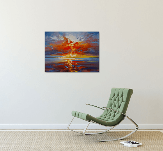 Fiery Glow Over the Silent Sea