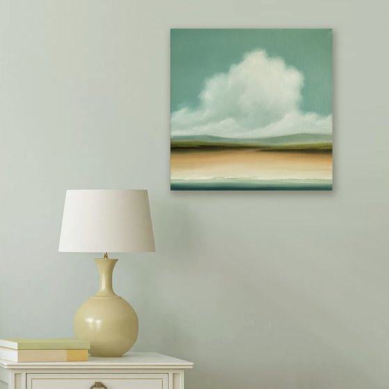 Those Clouds Above The Sands - Original Seascape Oil Painting on Stretched Canvas