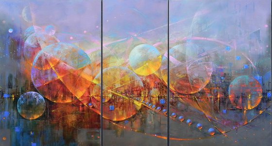 "Sphere of influence" Triptych art - 2022