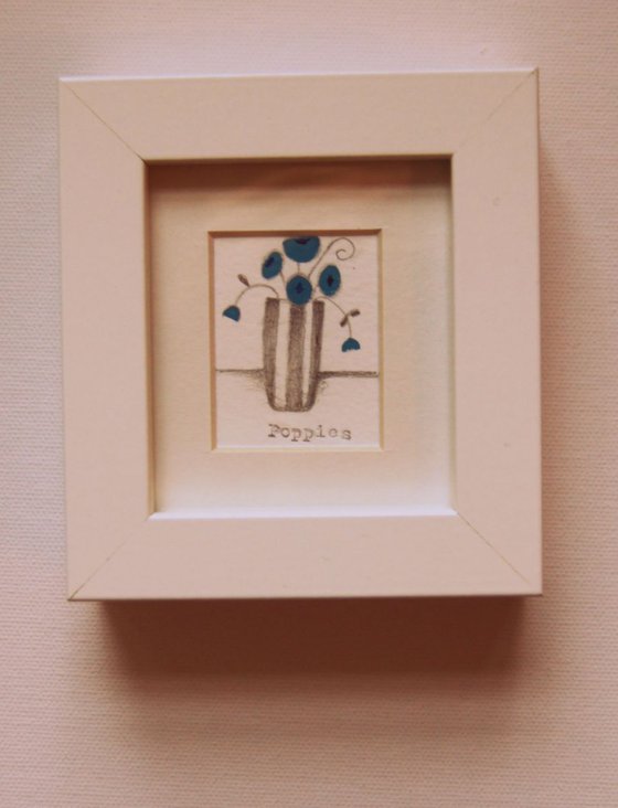 Framed Poppies II (miniature)..