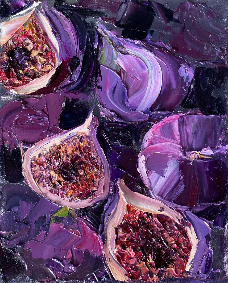 Velvet Figs - Purple Fig Painting By Mily Art, 8 X 10, Artwork For Sale On Artfinder